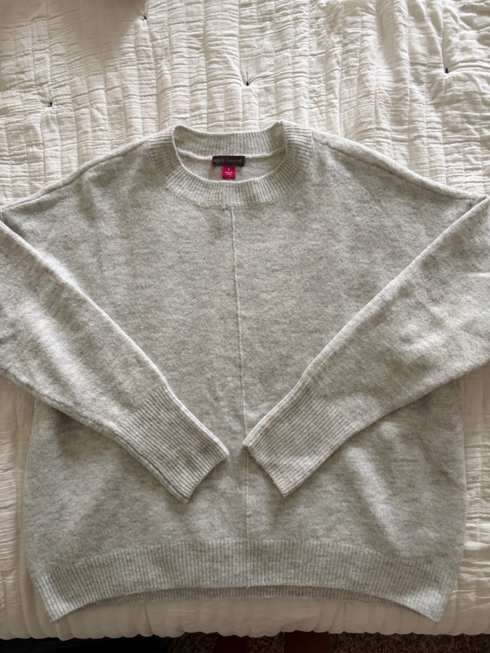 Vince Camuto Crewneck Sweater in Heather Light Gray